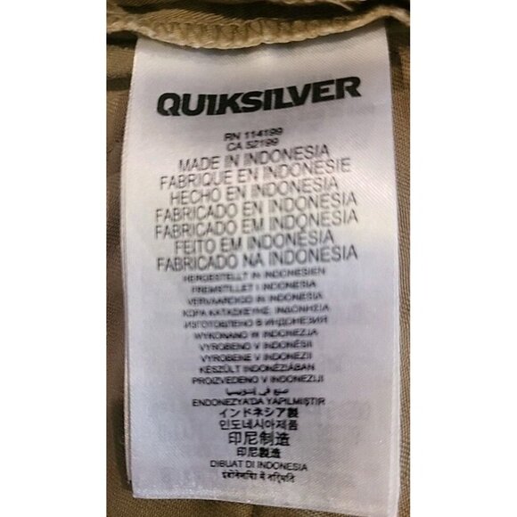 Quicksilver Shorts Mens 38 Brown Khaki Tan Chino 2014 Style Flat Front High Rise - Picture 8 of 11